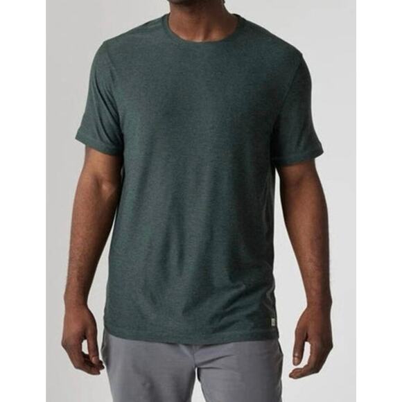 Vuori Strato Tech Tee Shirt Short Sleeve Crewneck Heather Green Gray Size Medium - Picture 2 of 11